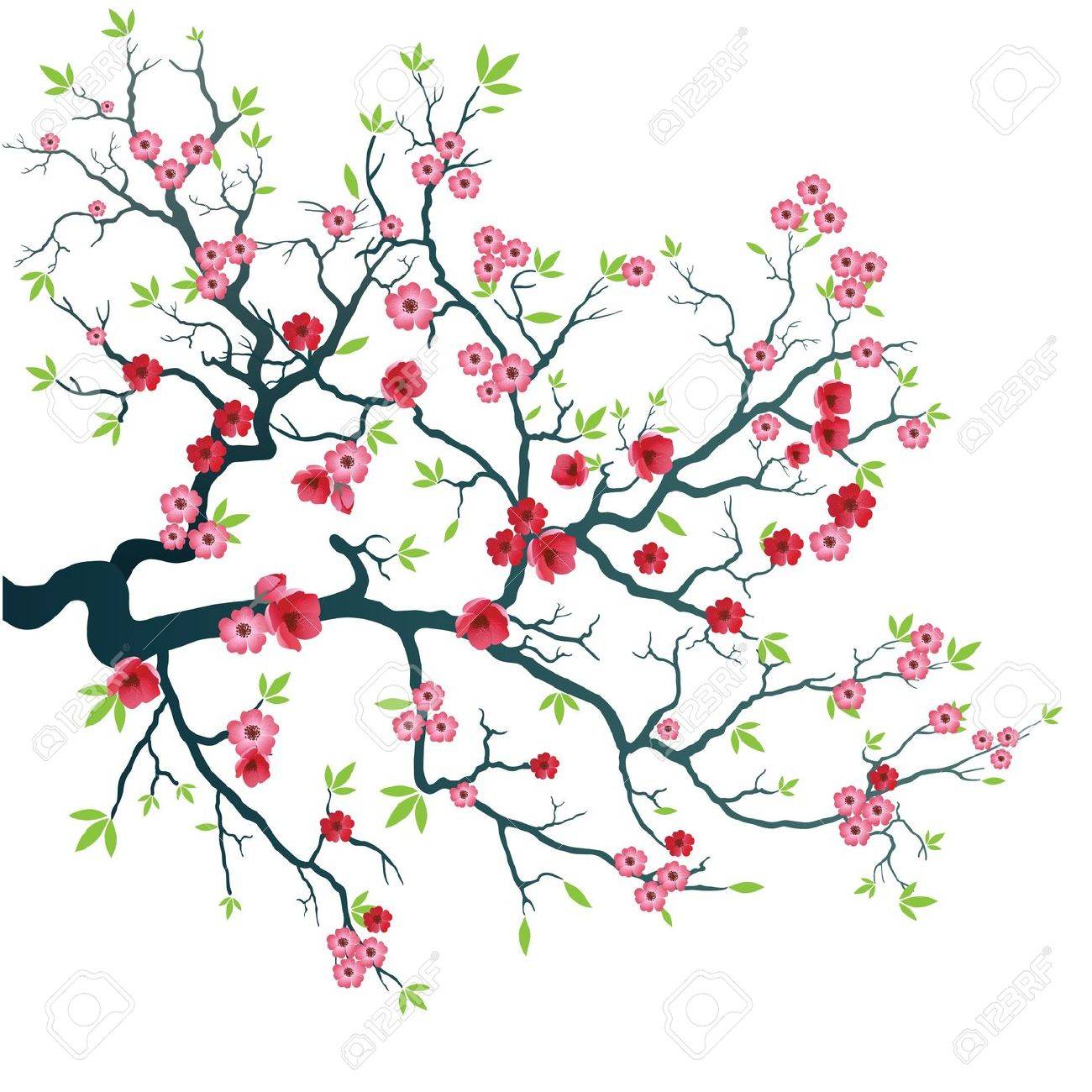 Tree Branch With Flowers And Leaves Royalty Free Cliparts Vectors And Stock Illustration Image Tree Branch With Flowers And Leaves Royalty Free Cliparts Vectors And Stock Illustration Image