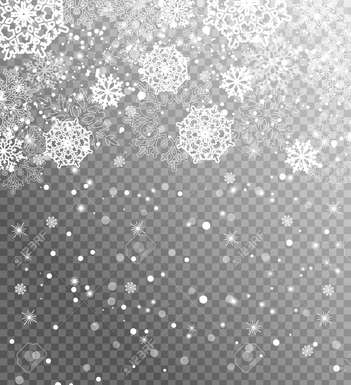 透明な背景に落ちる雪の結晶 ベクトルの図 のイラスト素材 ベクタ Image