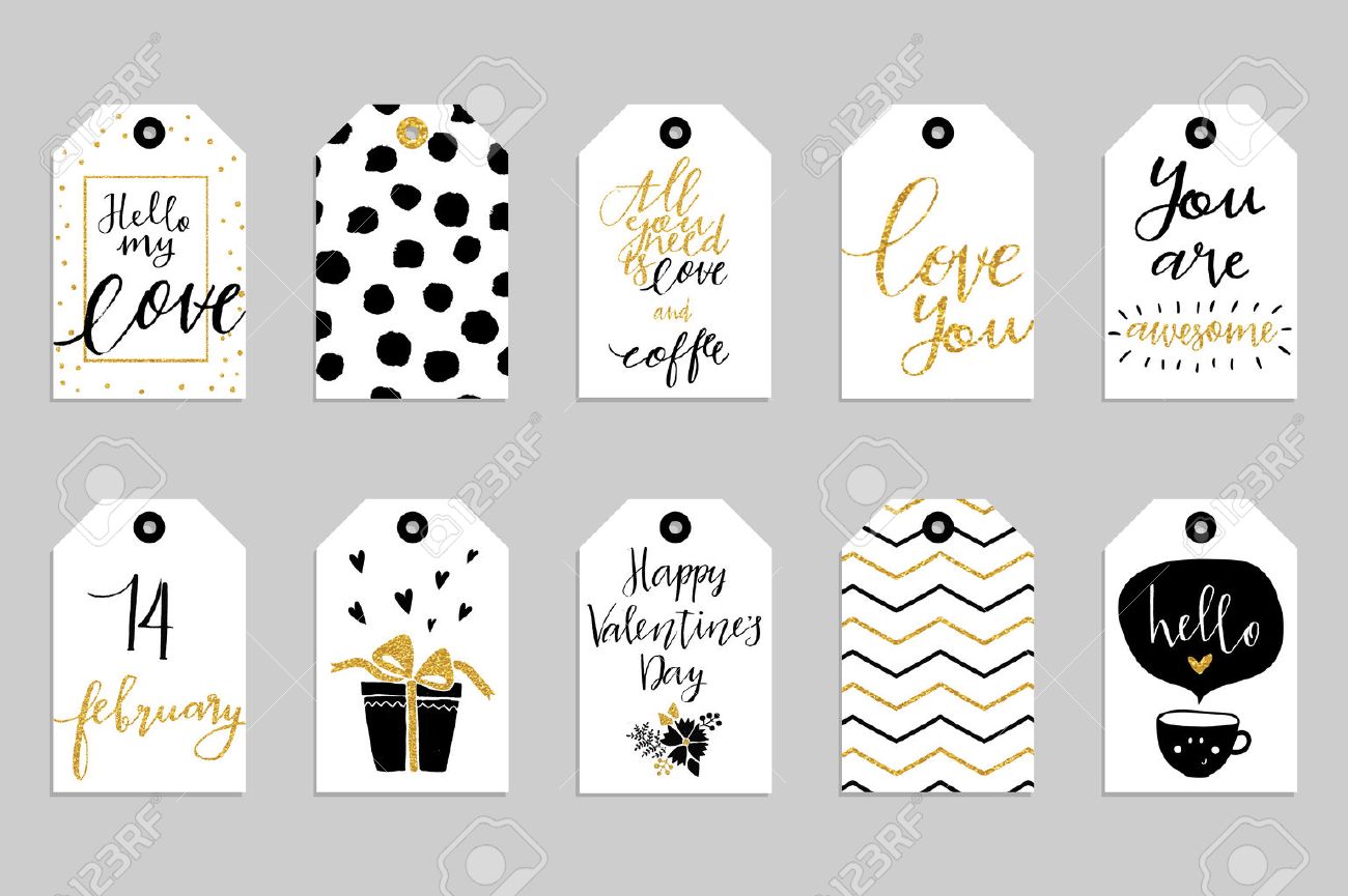 colección de oro de la textura de diez etiquetas de regalo listas