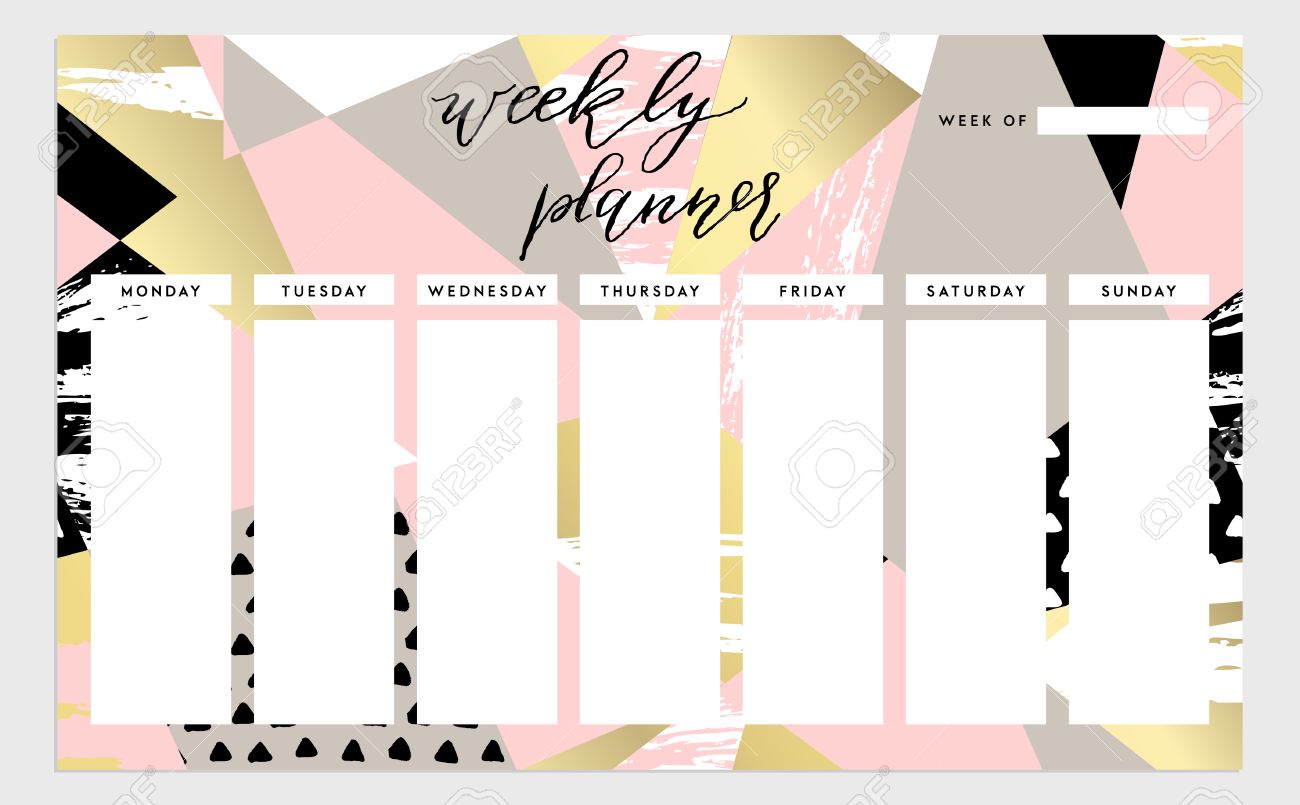 weekly planner template organizer and schedule isolated weekly organizer
