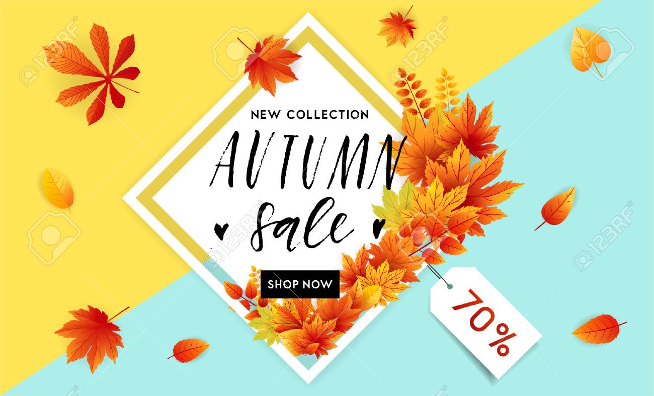 autumn sale flyer template with lettering bright fall leaves fall leaves template free for flyer