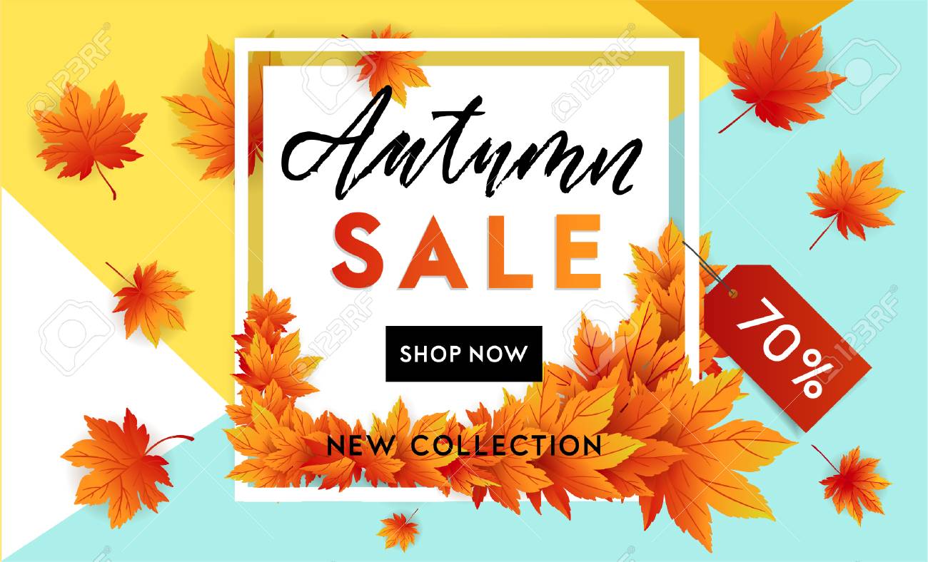 autumn sale flyer template with lettering bright fall leaves fall leaves template free for flyer
