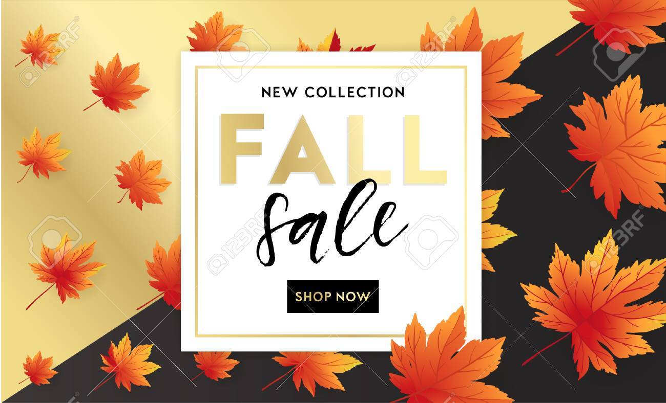 autumn sale flyer template with lettering bright fall leaves autumn flyer template