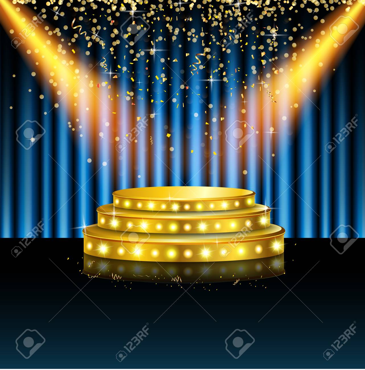 ステージの背景に輝くスポット ライト の写真素材 画像素材 Image