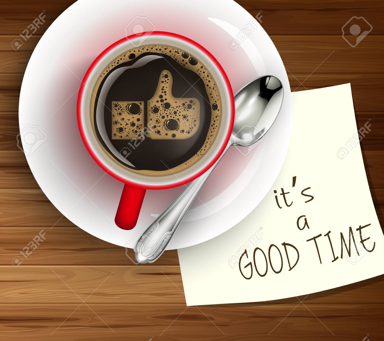 Download Coffee Cup With Wood Texture And White Paper Stick Stock Photo Picture And Royalty Free Image Image 95525704