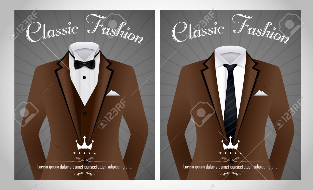 Ilustración De Vector De Plantilla De Traje De Negocios Con Traje verde de negocios realista con corbata y camisa blanca