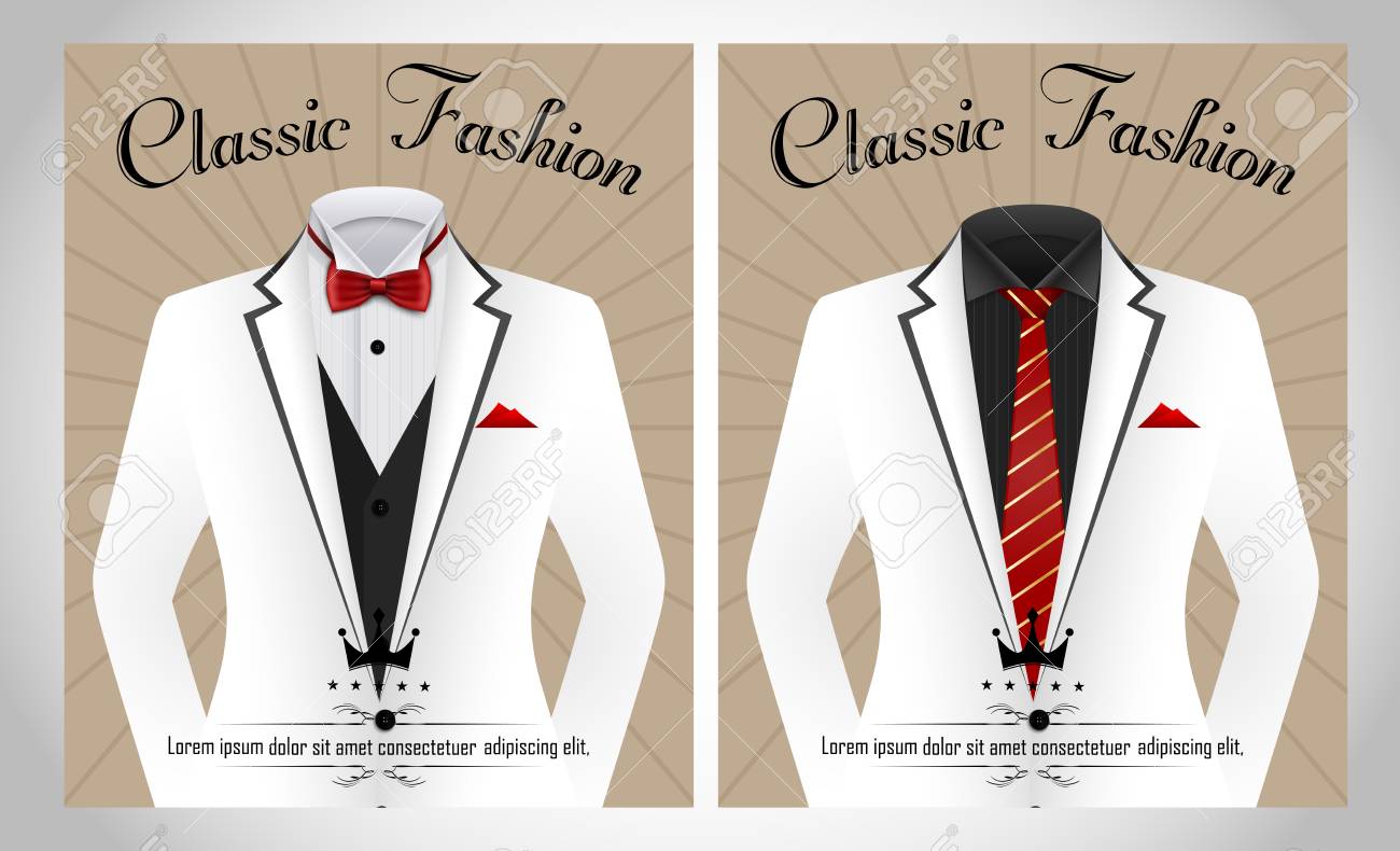 Ilustración De Vector De Plantilla De Traje De Negocios Con Traje verde de negocios realista con corbata y camisa blanca