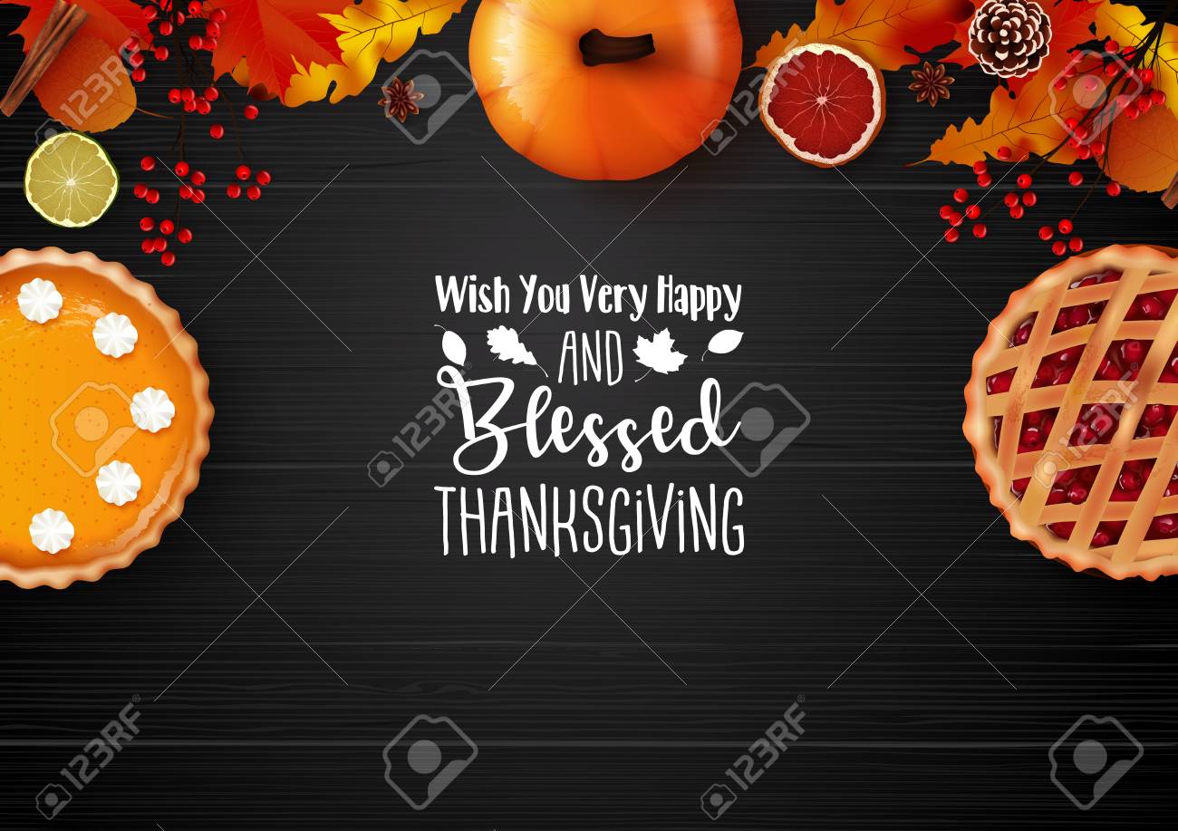 Vector Illustration Of Happy Thanksgiving Day With Traditional Royalty Free Cliparts Vectors And Stock Illustration Image 115393384