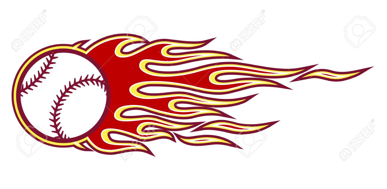 Baseball softball ball vector instance with sizzling rod flames photograph about Baseball Printable named Baseball softball ball vector example with sizzling rod flames