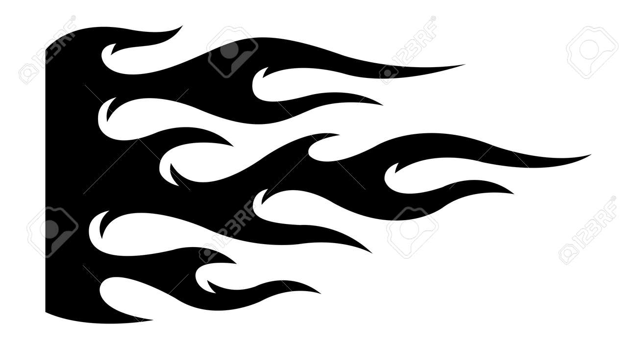 Tribal Flame Graphic Motorcycle And Car Decal And Airbrush Stencil. Ideal  For Car Decal, Sticker, Airbrush Stencil And Even Tattoos. Royalty Free  SVG, Cliparts, Vectors, and Stock Illustration. Image 171836258., image size:1300x712