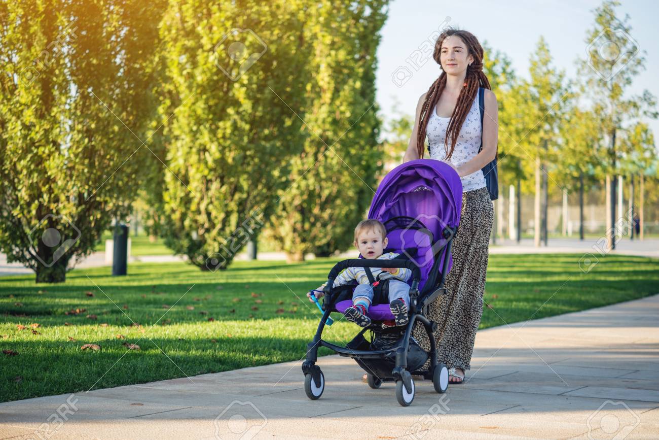 mom with stroller