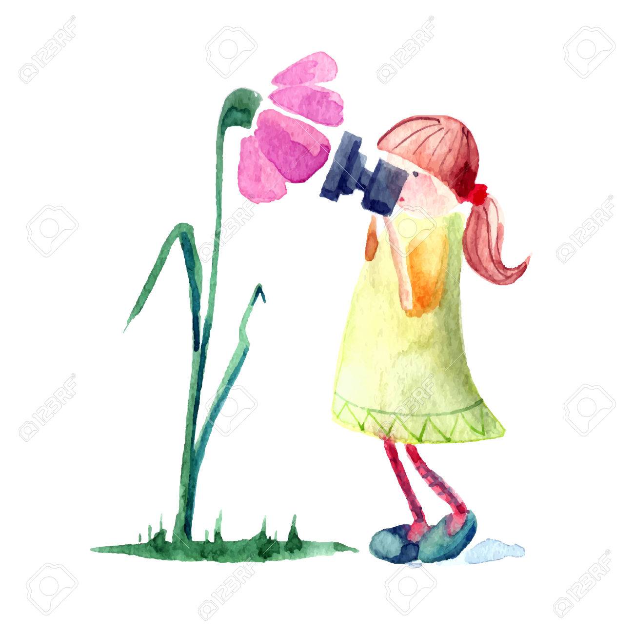 手には 女の子の Photocamera と花の水彩画が描かれました のイラスト素材 ベクタ Image 手には 女の子の Photocamera と花の水彩画が描かれました のイラスト素材 ベクタ Image