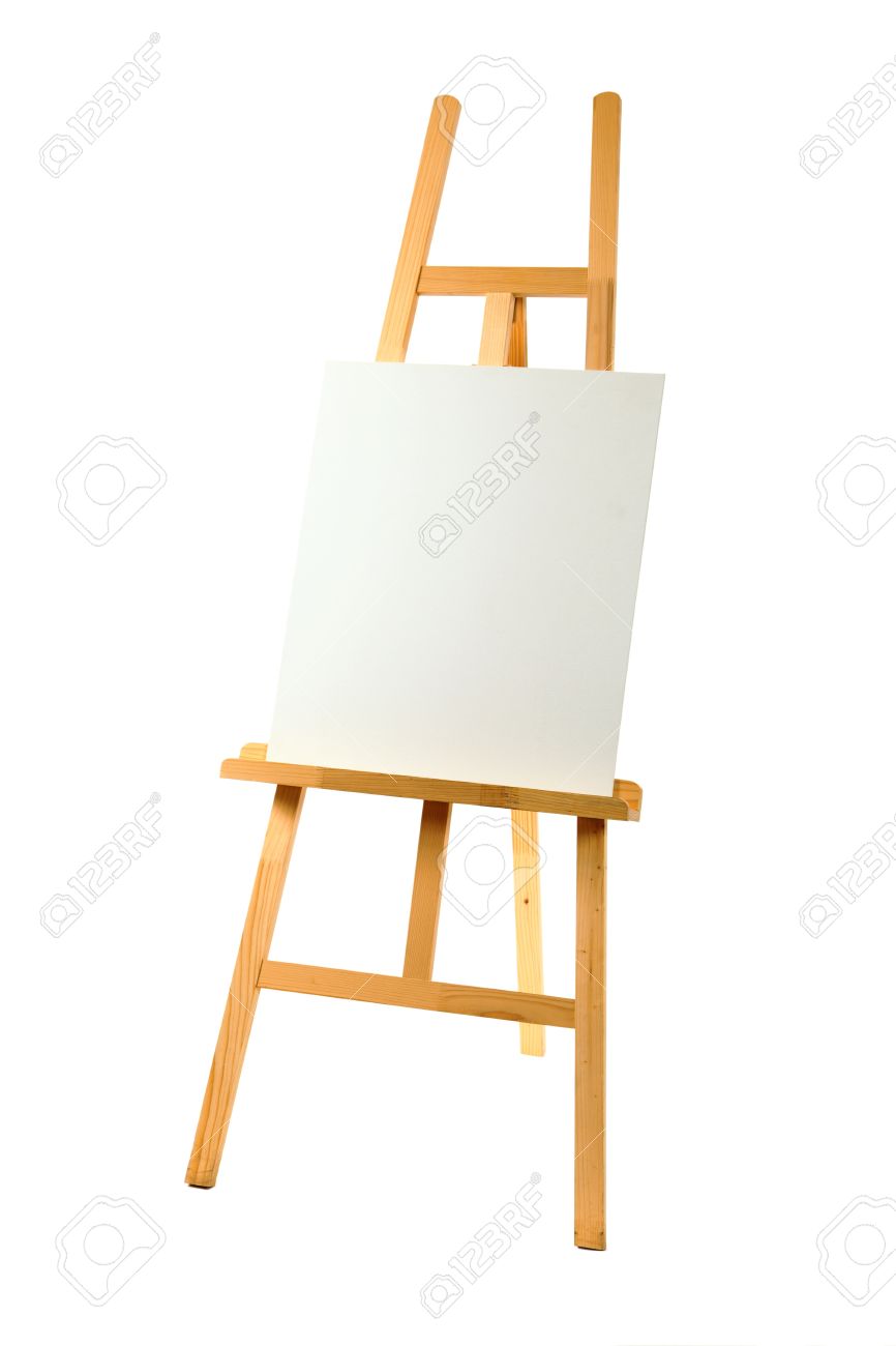 Nettoyez Toile Sur Un Chevalet En Bois Isole Sur Un Fond Blanc Banque D Images Et Photos Libres De Droits Image