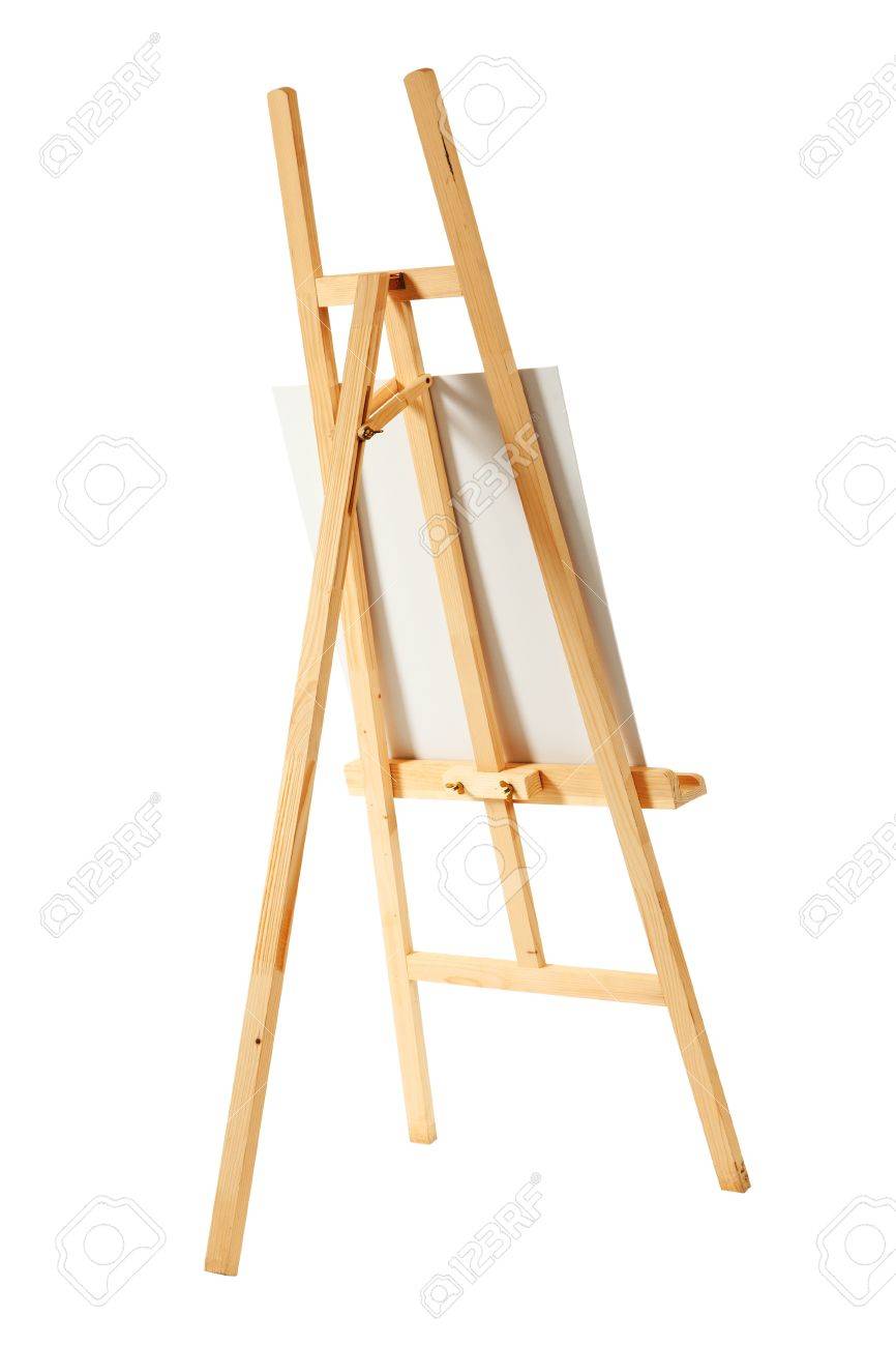 Nettoyez Toile Sur Un Chevalet En Bois Isole Sur Un Fond Blanc Banque D Images Et Photos Libres De Droits Image