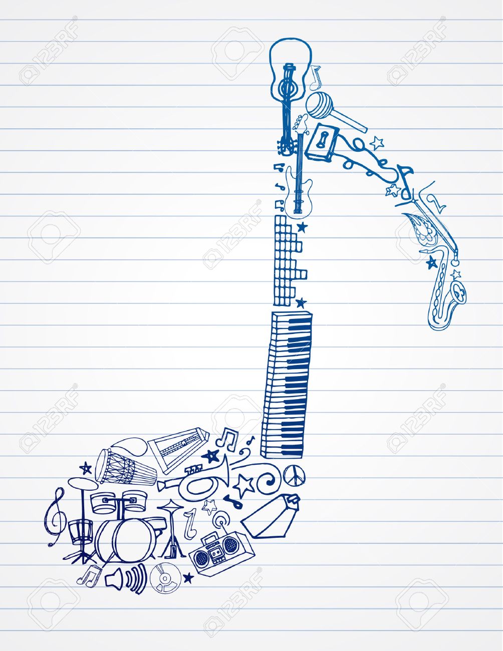 music lined paper