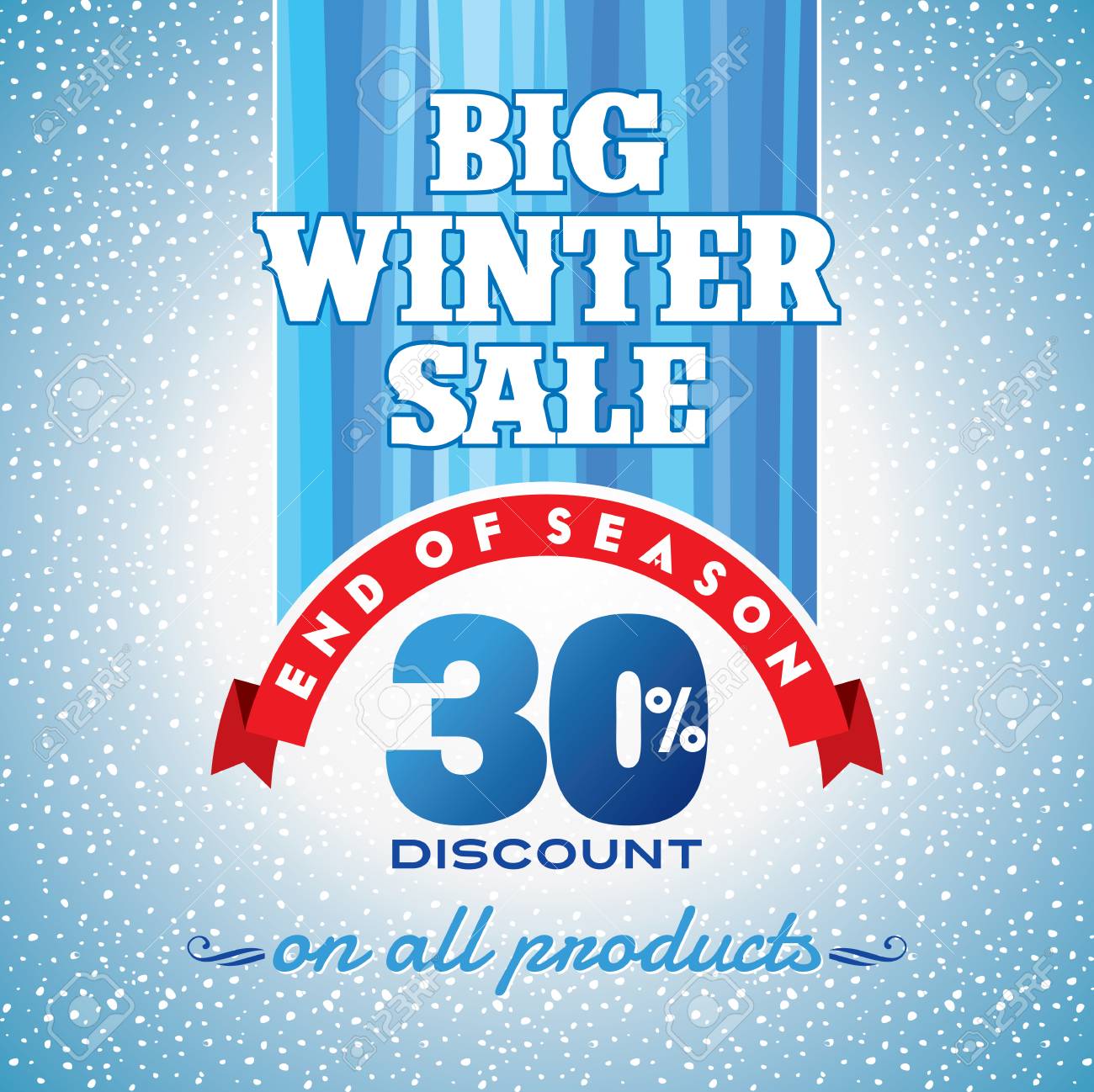 winter sale poster design template or background creative business