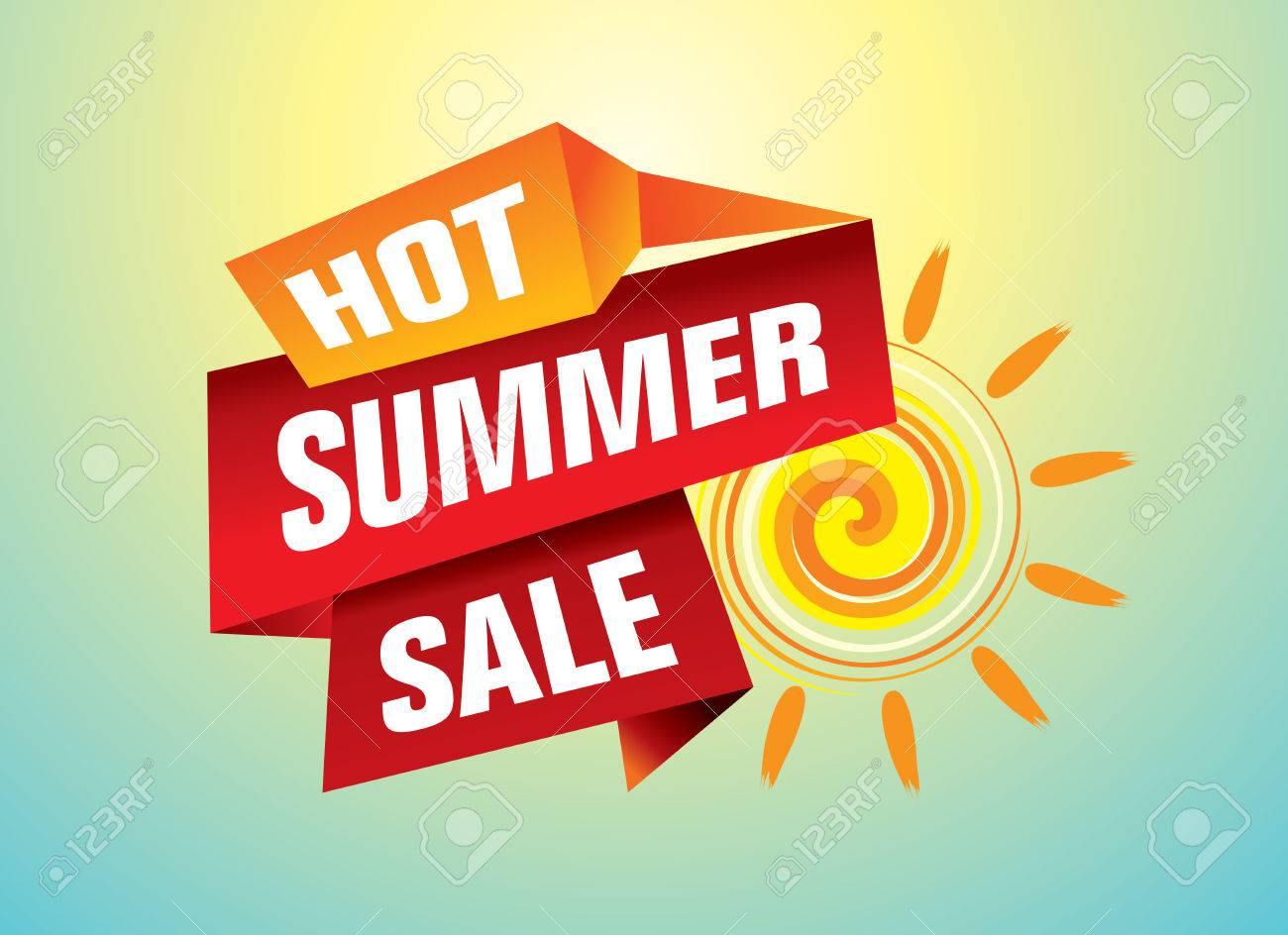 summer sale banner design template for promotion royalty free