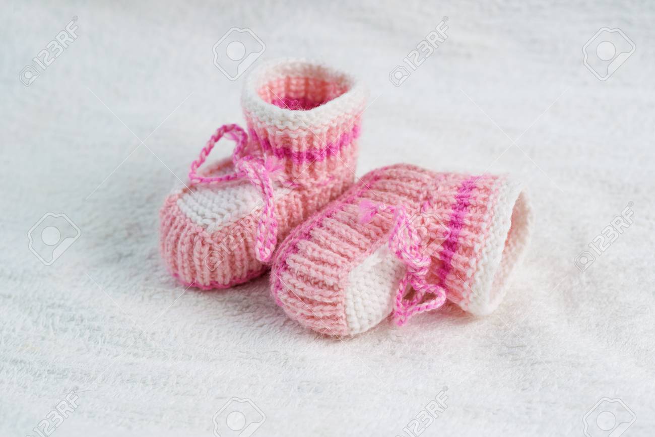 pink knitted boots
