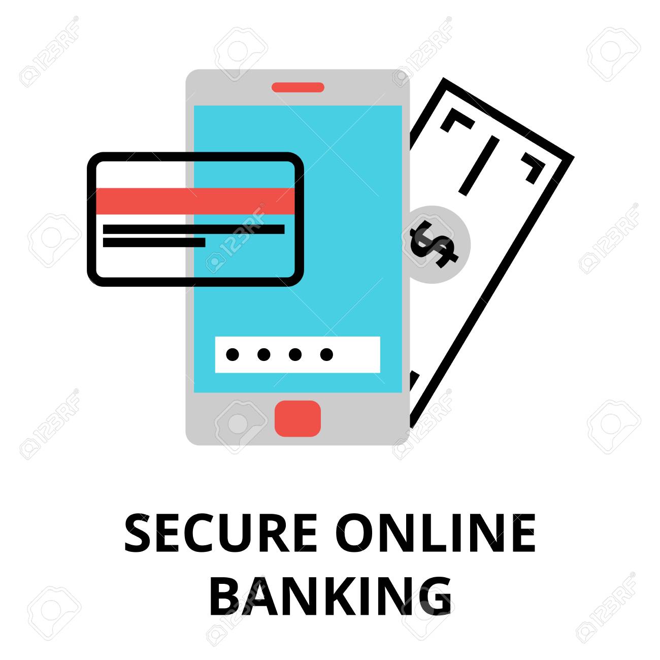 Modern Flat Design Vector Illustration Secure Online Banking Icon For Graphic And Web Design Royalty Free Cliparts Vectors And Stock Illustration Image 71440252