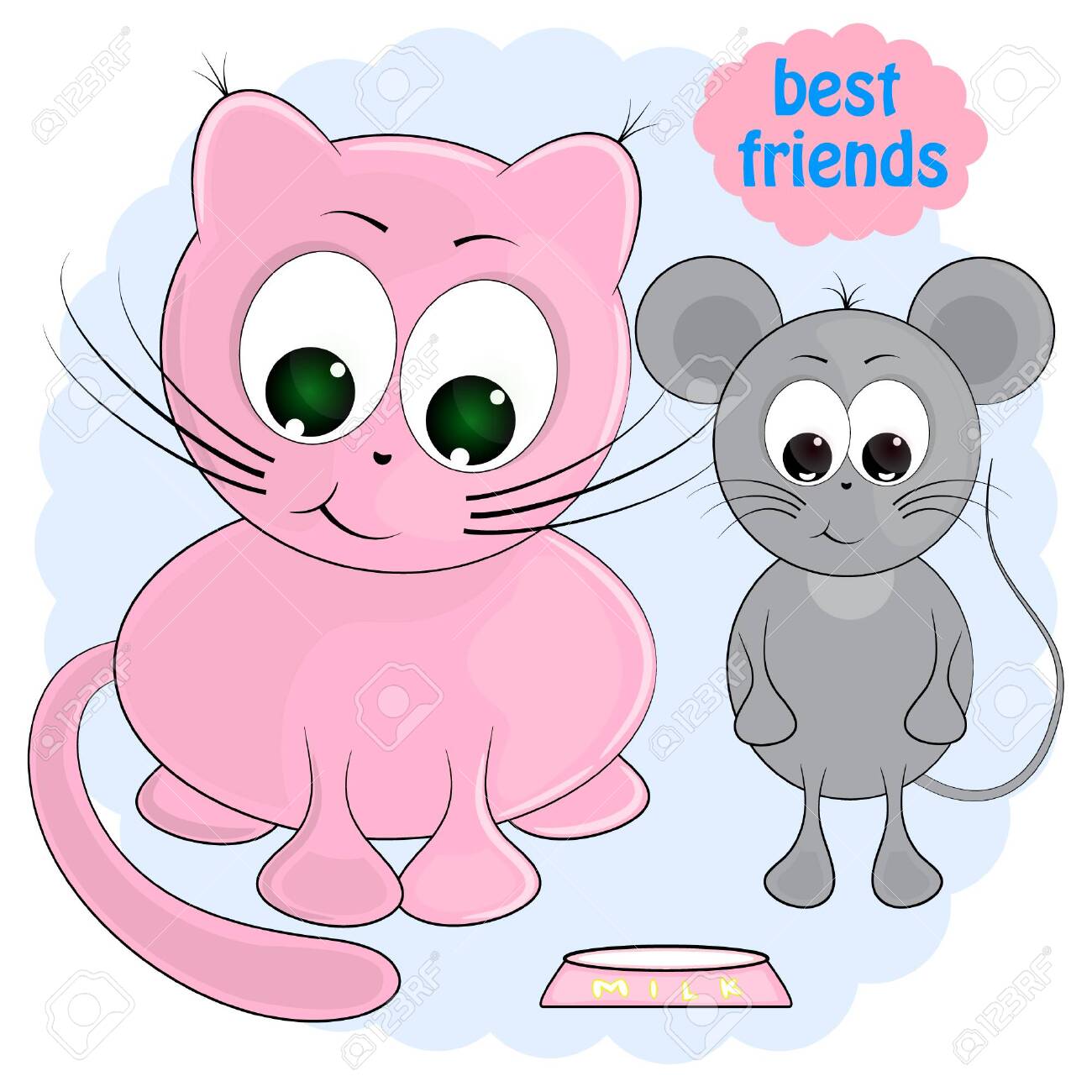 Cat And Mouse Best Friends Cartoon Vector Illustration Royalty Free Cliparts Vectors And Stock Illustration Image