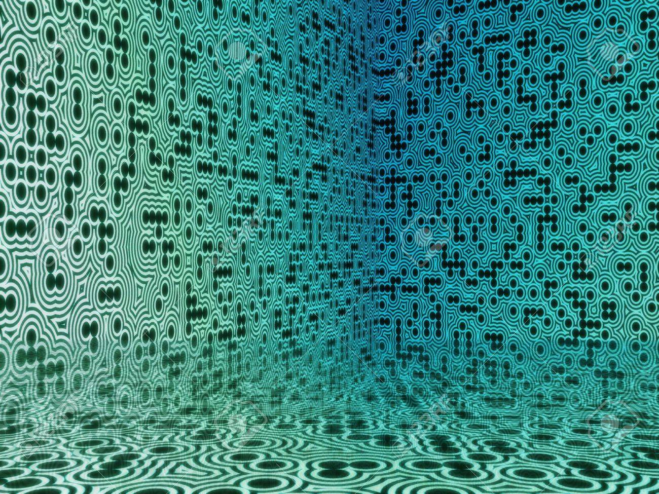 カラフルなサイバー テクノ部屋背景のイラスト の写真素材 画像素材 Image