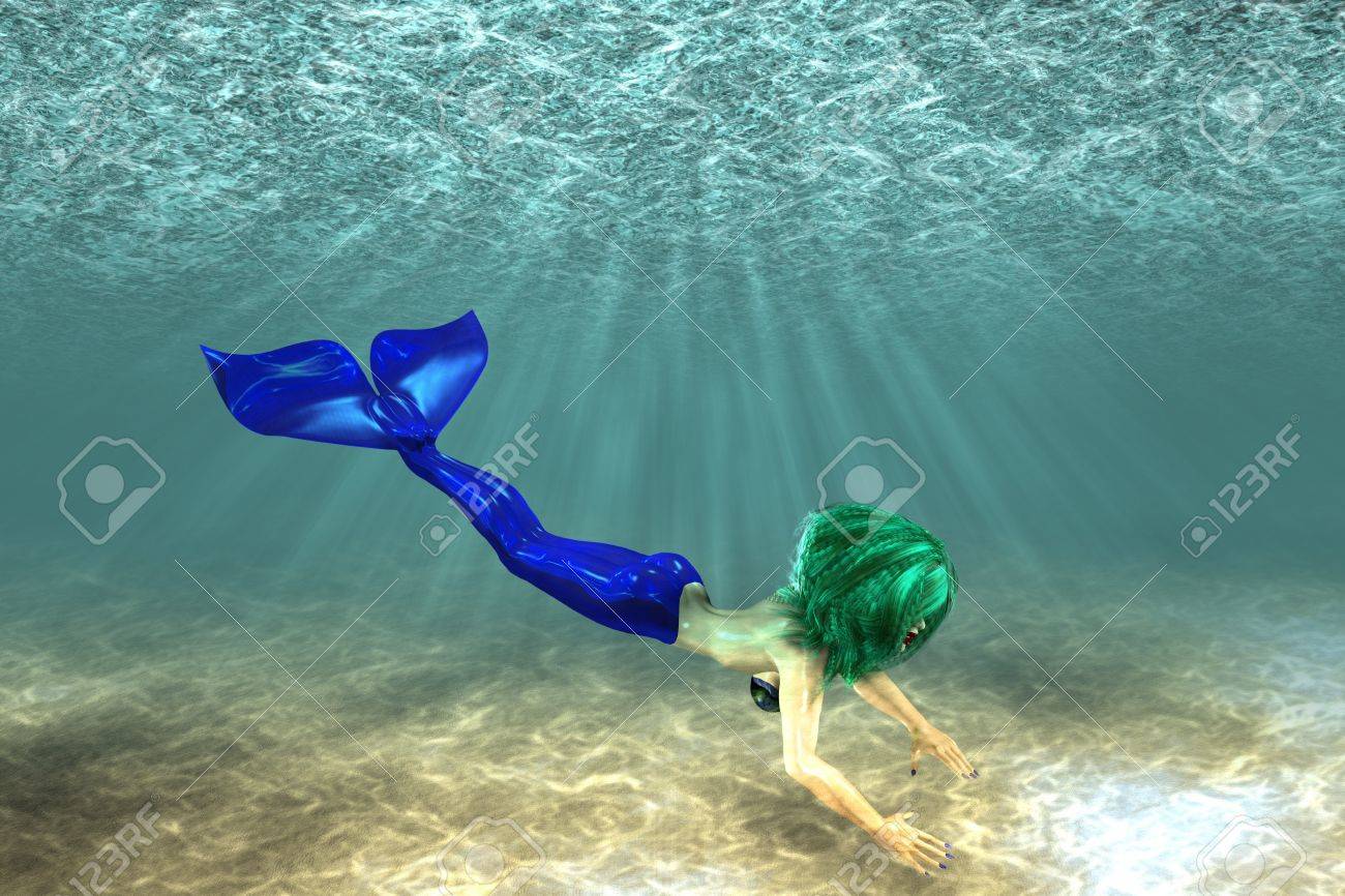 美しい人魚の水中シーンのイラスト の写真素材 画像素材 Image 美しい人魚の水中シーンのイラスト の写真素材 画像素材 Image