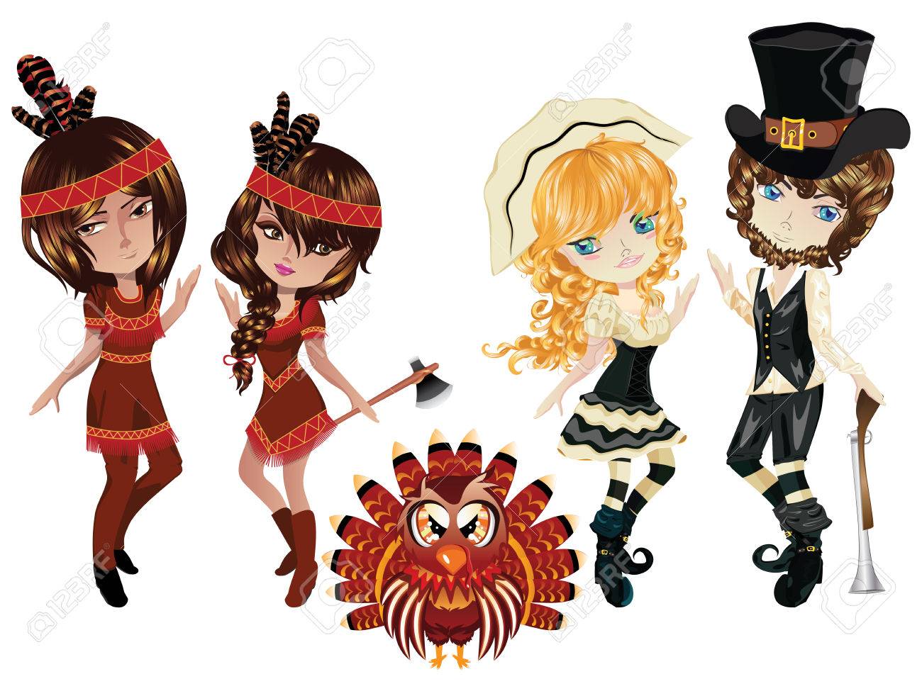 thanksgiving day characters pilgrims