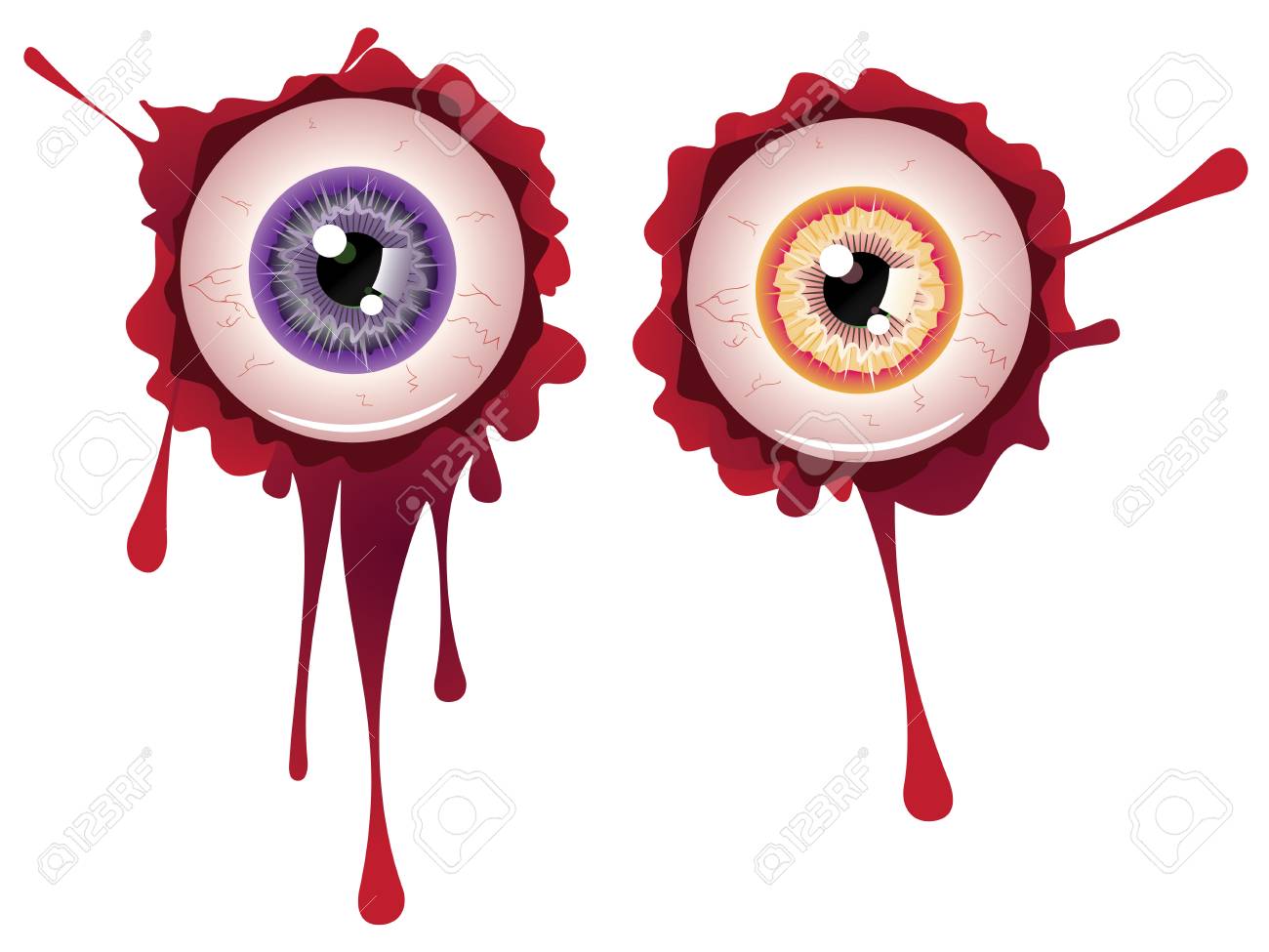 グランジの血で不気味なハロウィーン眼球スプラッタします のイラスト素材 ベクタ Image
