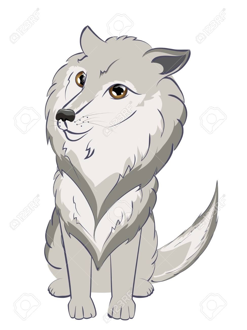 大きな目のイラストがかわいい漫画灰色オオカミの肖像画 のイラスト素材 ベクタ Image 大きな目のイラストがかわいい漫画灰色オオカミの肖像画 のイラスト素材 ベクタ Image
