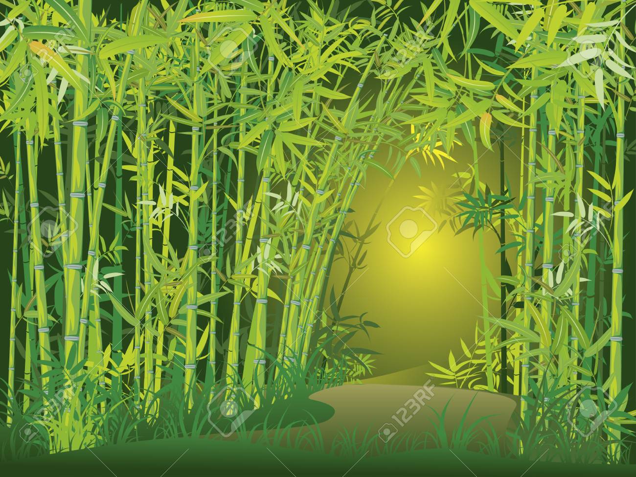 Illustration Of Bamboo Trees, Asian Forest Landscape Background. Royalty  Free SVG, Cliparts, Vectors, And Stock Illustration. Image 109891448.