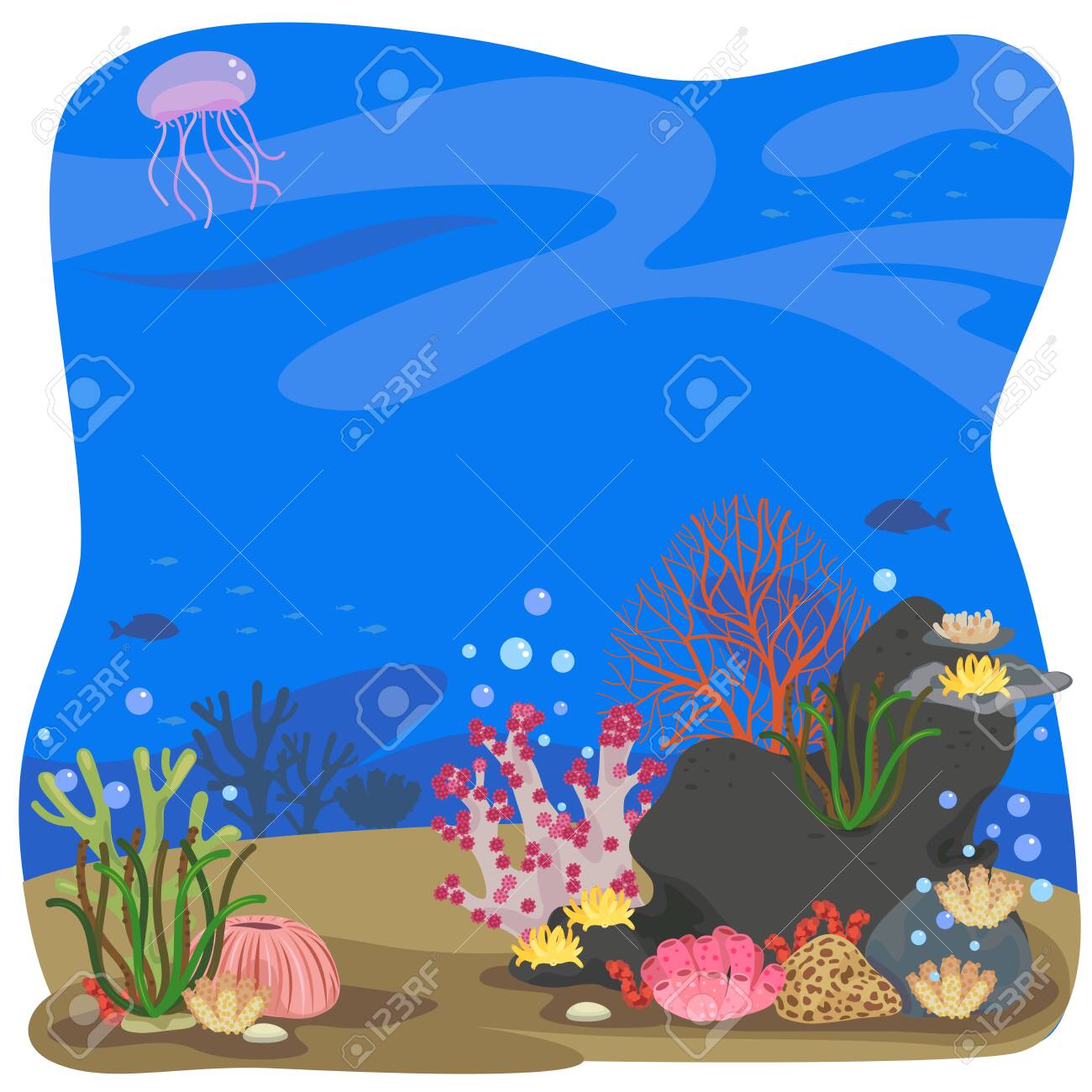 Coral Under The Sea Background Royalty Free Cliparts Vectors And Stock Illustration Image