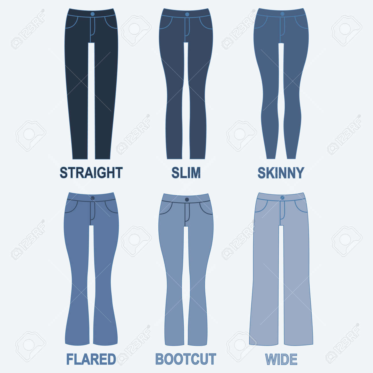 different styles of trousers