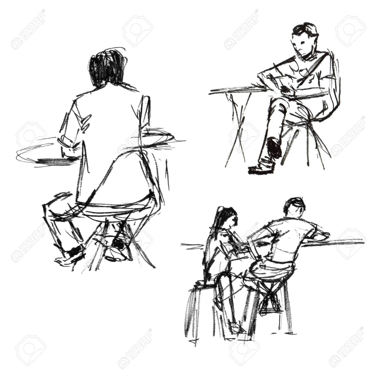 Sitting - Male Front (1) | Human figure sketches, Posture drawing, Sketches  of people