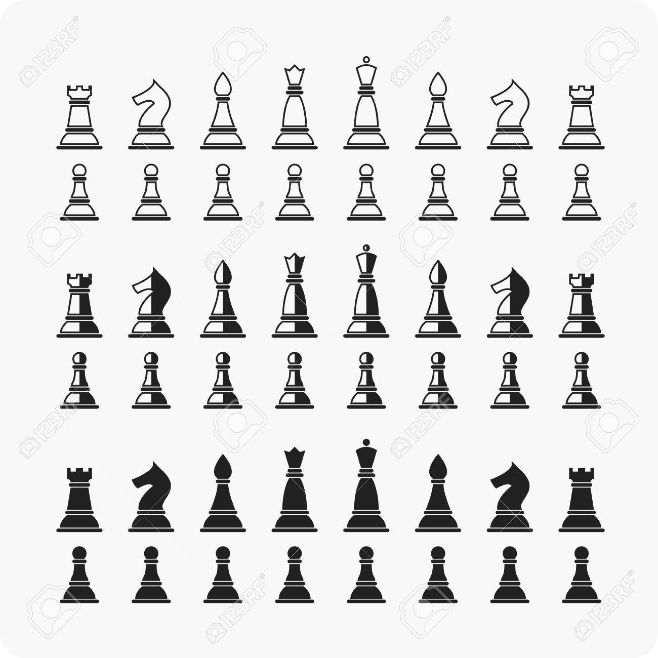 チェス個の駒をチェスのこまセット ベクトル イラストのチェスの駒のセットです のイラスト素材 ベクタ Image 52216444