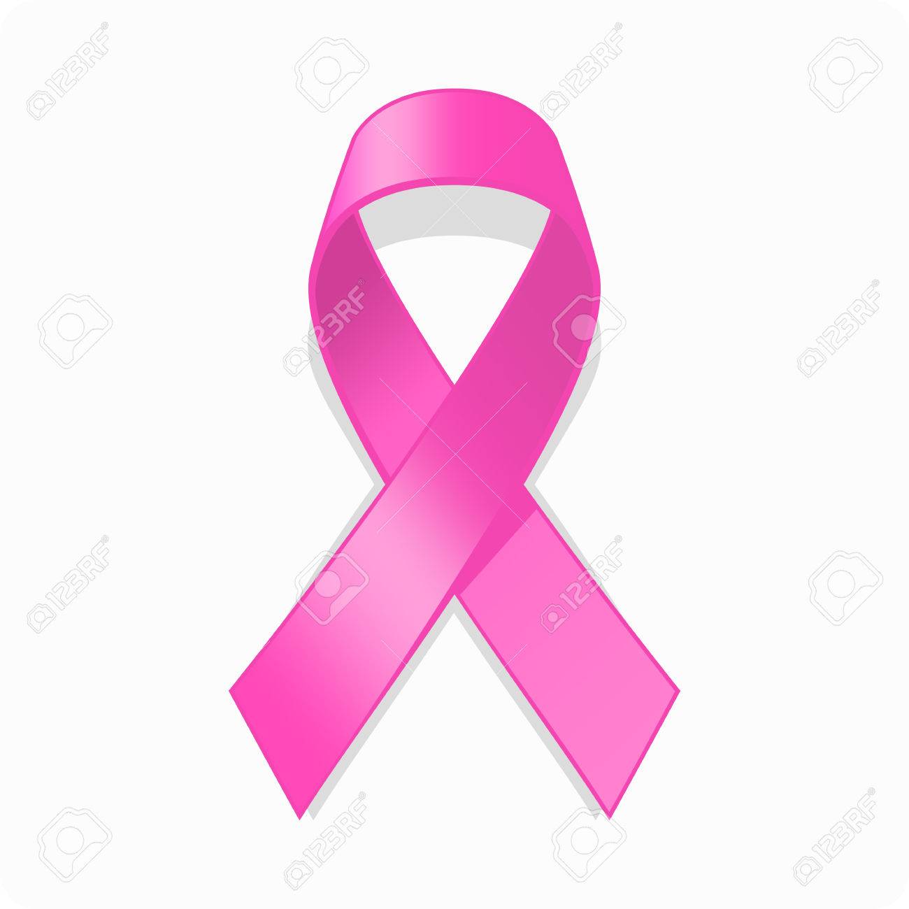 realistic pink ribbon breast cancer awareness symbol isolated