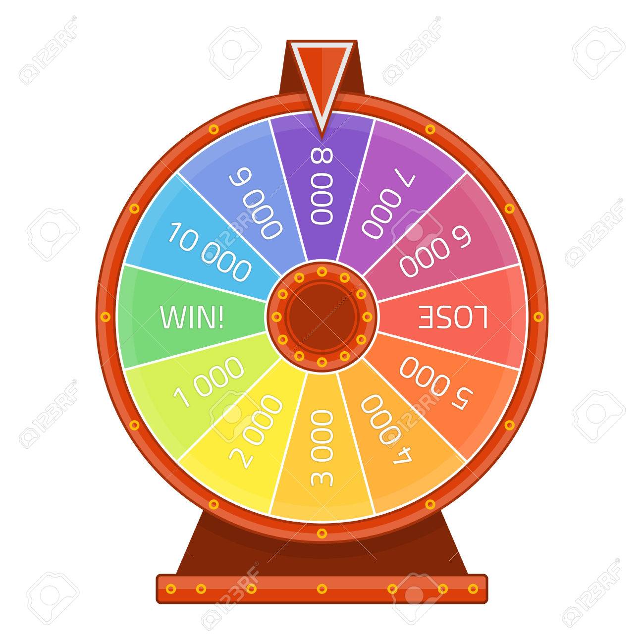 modern lucky wheel template illustration of fortune winner