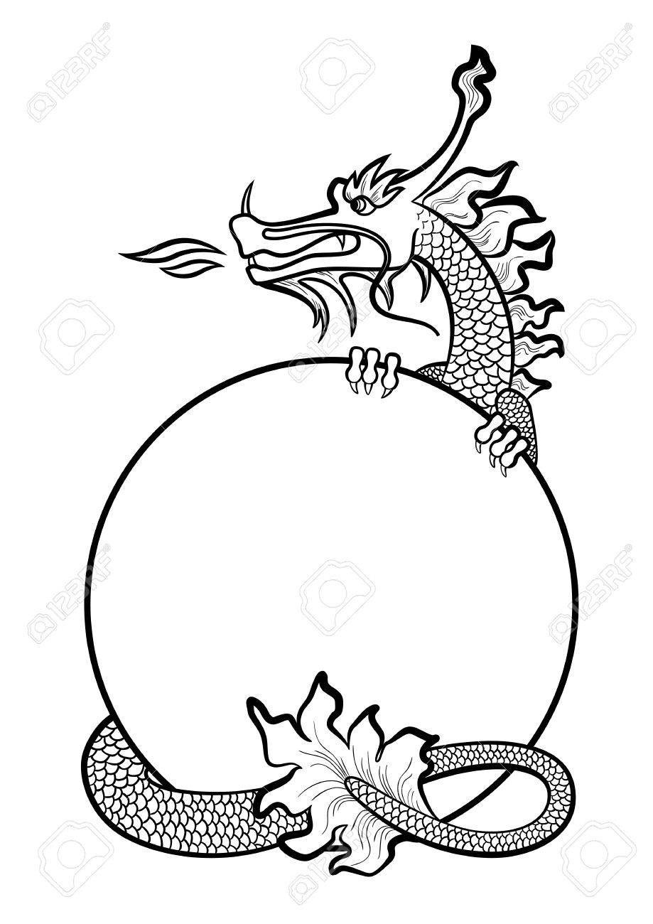 illustration of a hand drawing chinese dragon stock vector 39105964
