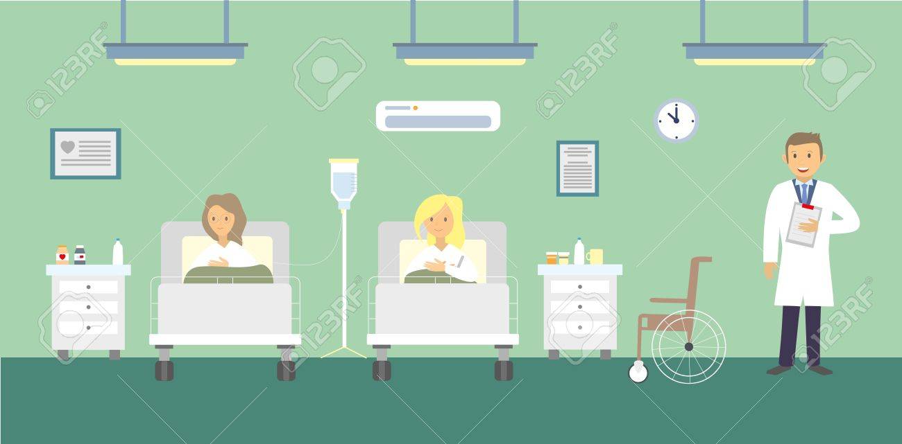 医師や病院の患者 イラスト のイラスト素材 ベクタ Image