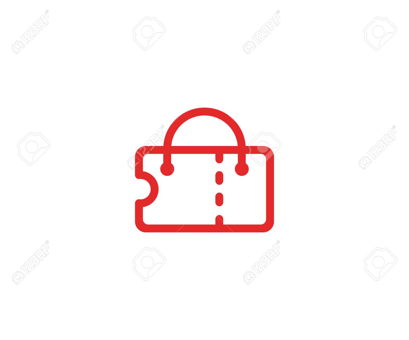 ticket and bag logo template shopping handbag and coupon vector