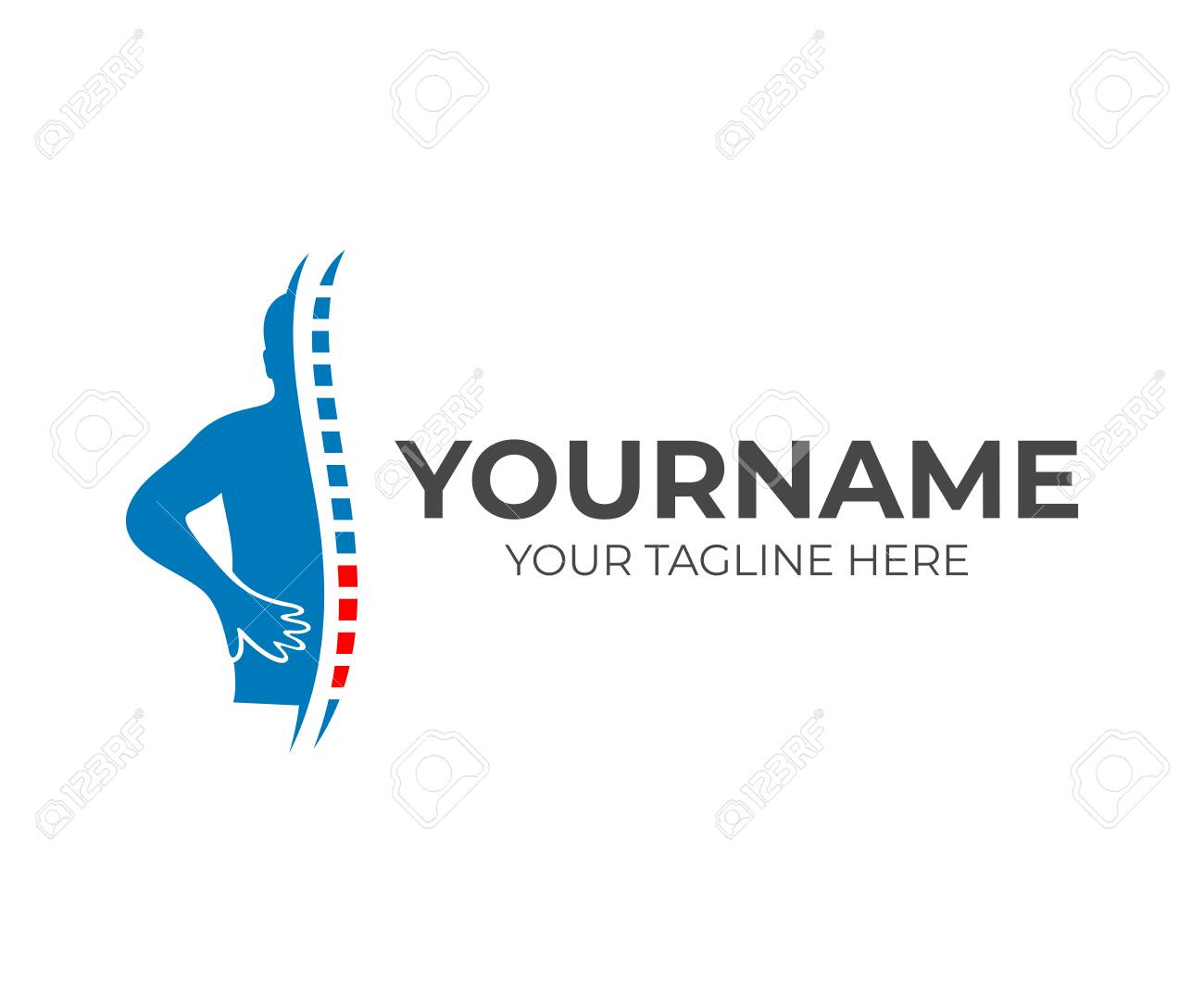 Pain in back and small of the back, and man holds on his back in pain, logo template. Health, healthcare and medical, vector design, illustration - 102883677 Pain in back and small of the back, and man holds on his back in pain, logo template. Health, healthcare and medical, vector design, illustration - 102883677