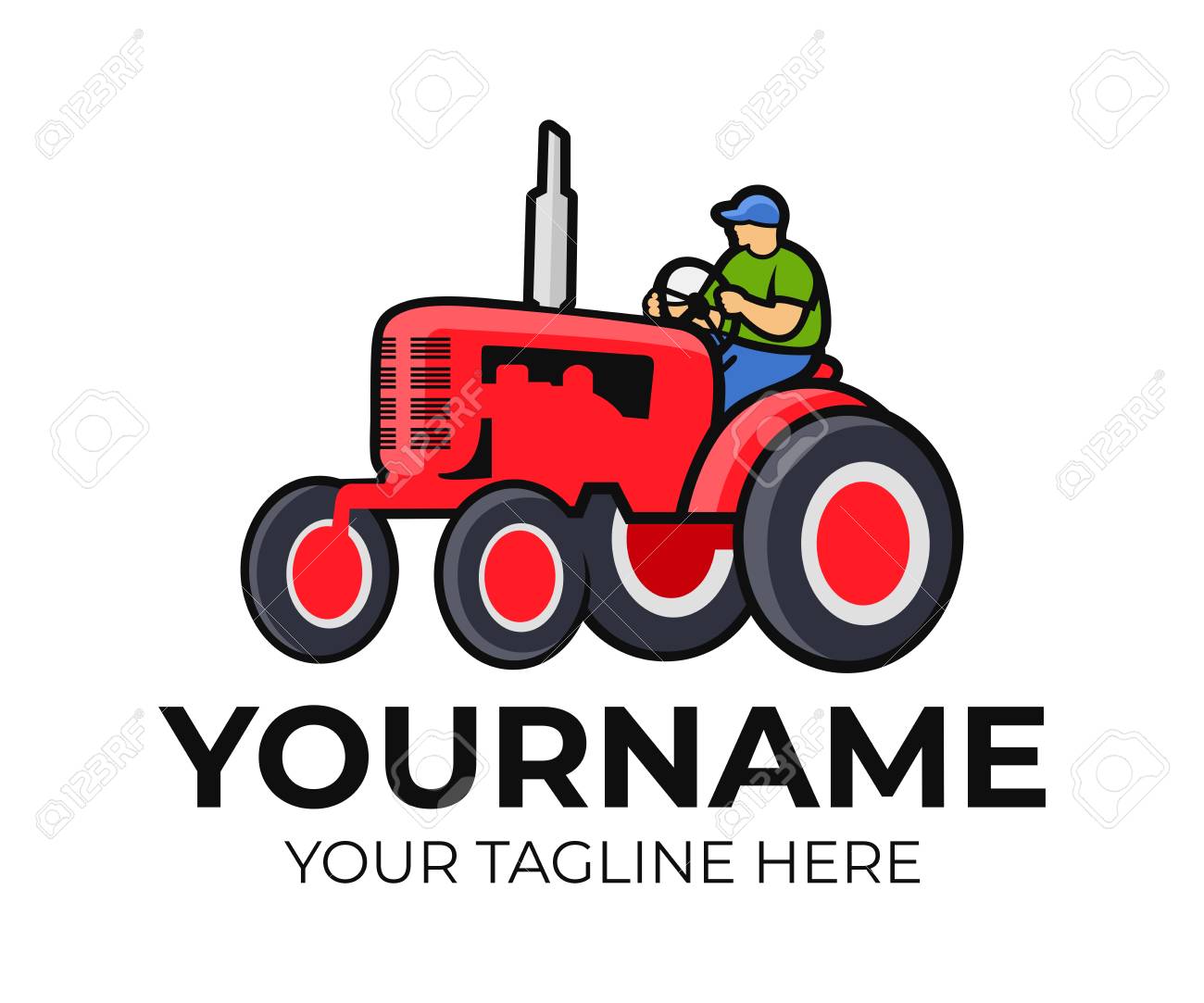 tractor tractor driver or farmer logo template agriculture