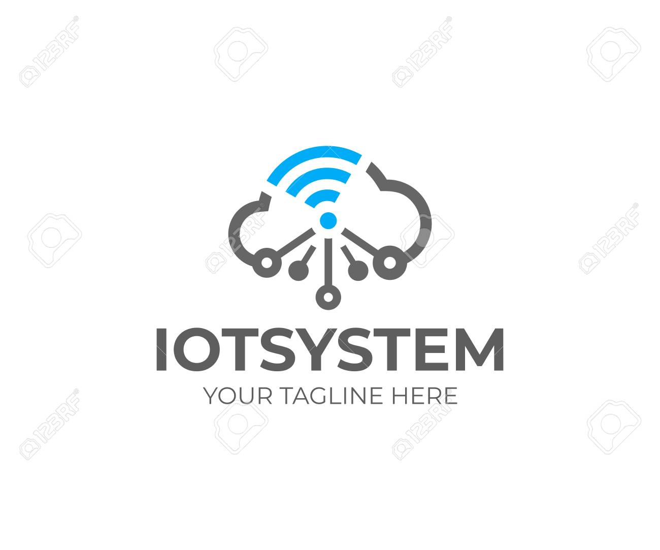 Internet of things (IOT), logo template. Network cloud and wi-fi signal, vector design. Cloud technology, logotype - 103742047 Internet of things (IOT), logo template. Network cloud and wi-fi signal, vector design. Cloud technology, logotype - 103742047