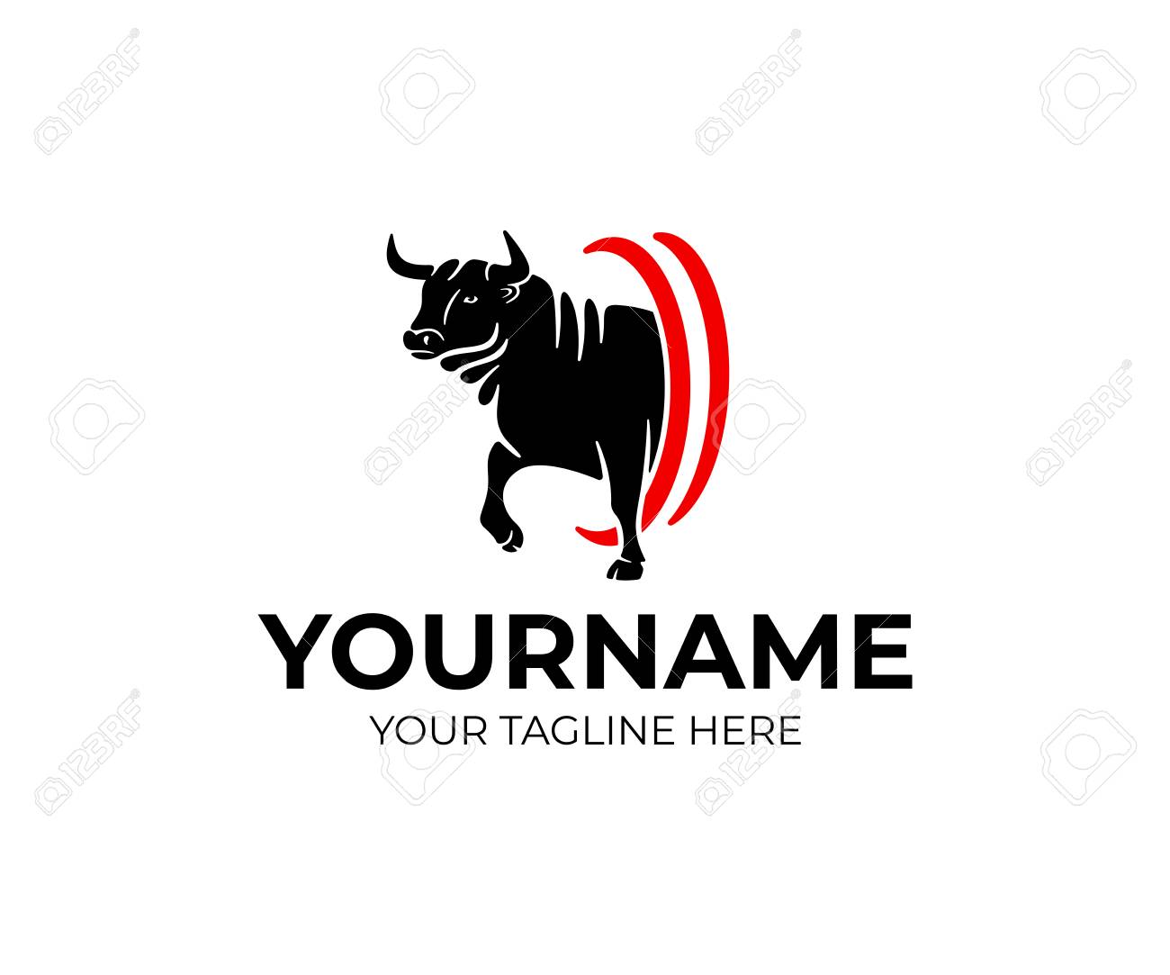 Bull aggressive goes, pet and animal, logo design. Farm, farming, ranch and cattle, vector design and illustration - 122375531 Bull aggressive goes, pet and animal, logo design. Farm, farming, ranch and cattle, vector design and illustration - 122375531