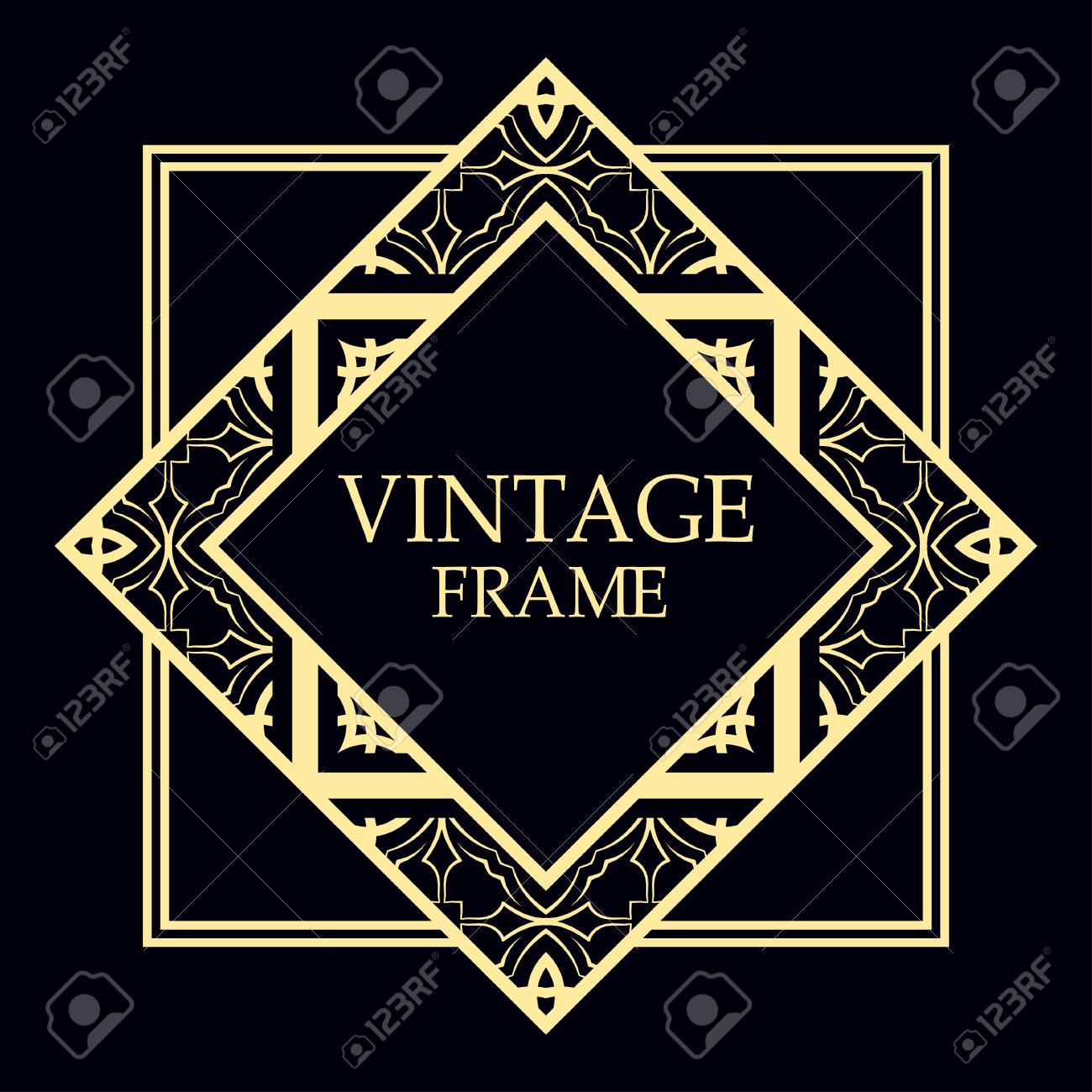 art deco border template vector illustration royalty free cliparts