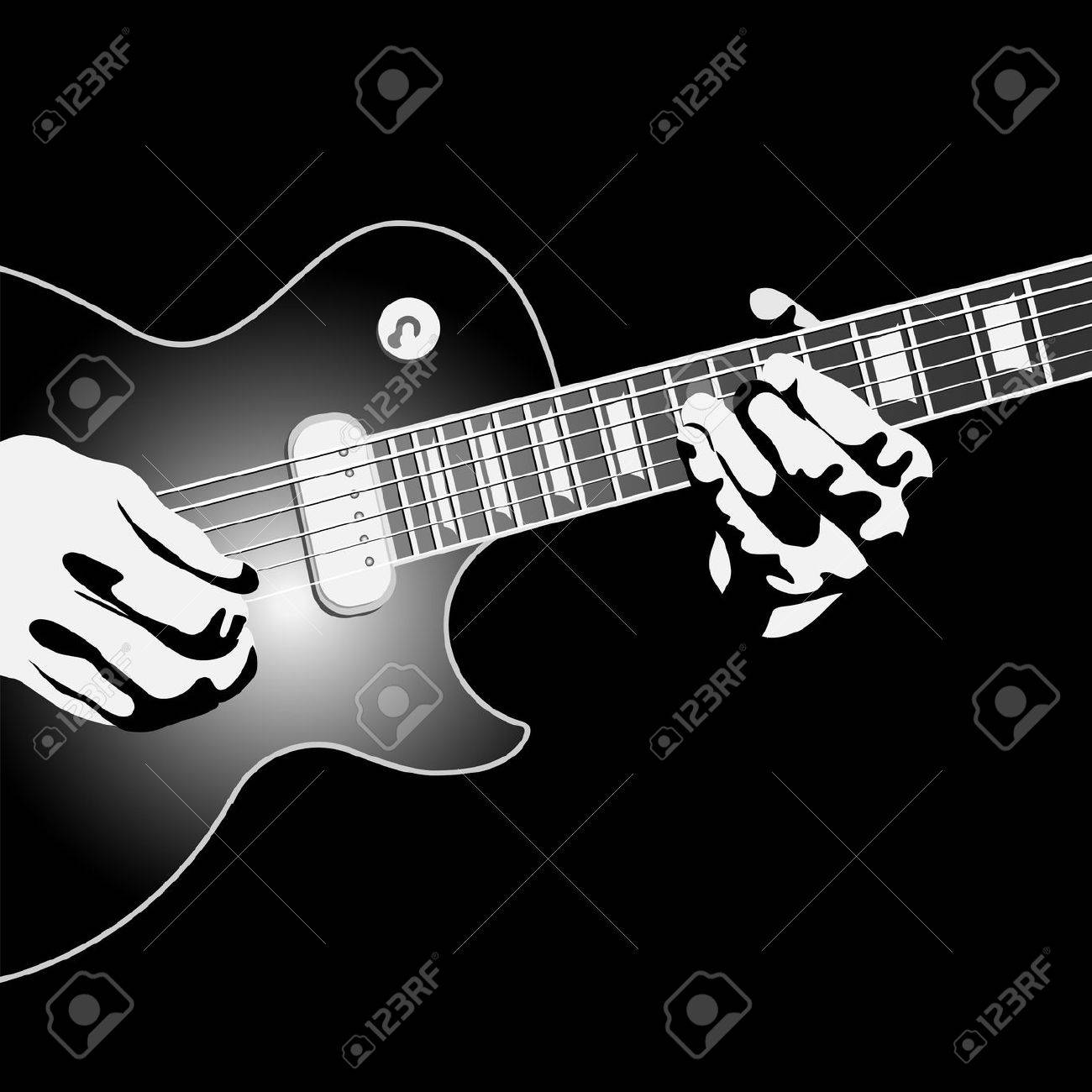 guitar player vector illustration royalty free cliparts vectors