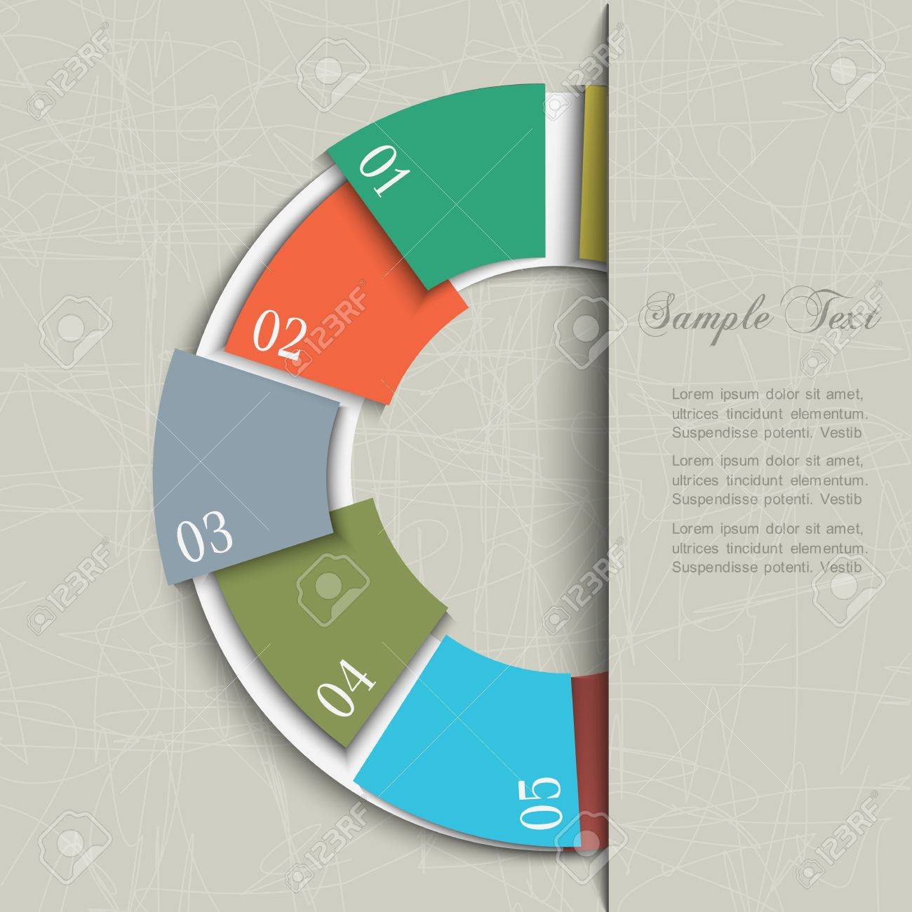 half circle design template for infographics and website templates