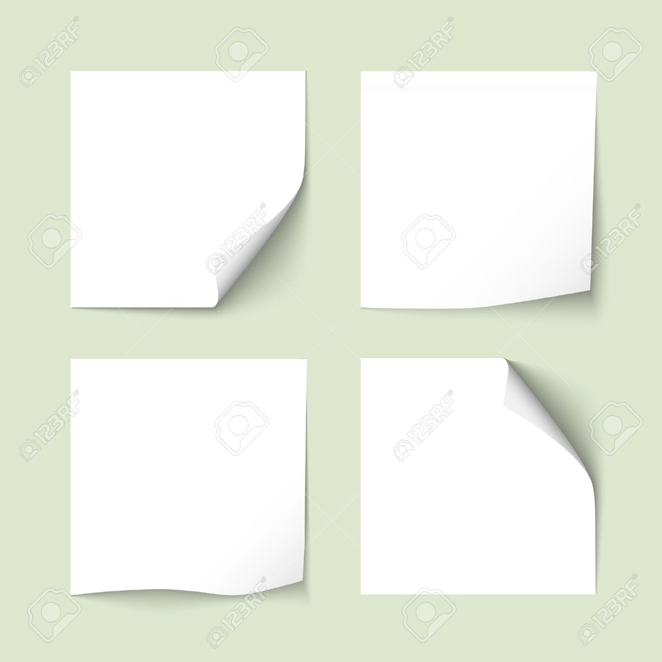 影で白の付箋紙のセットです 紙ステッカー メモの記事メモ ラベル ベクター デザインの要素 のイラスト素材 ベクタ Image