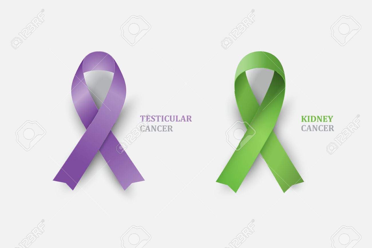 two ribbons awareness symbol green ribbon kidney cancer awareness