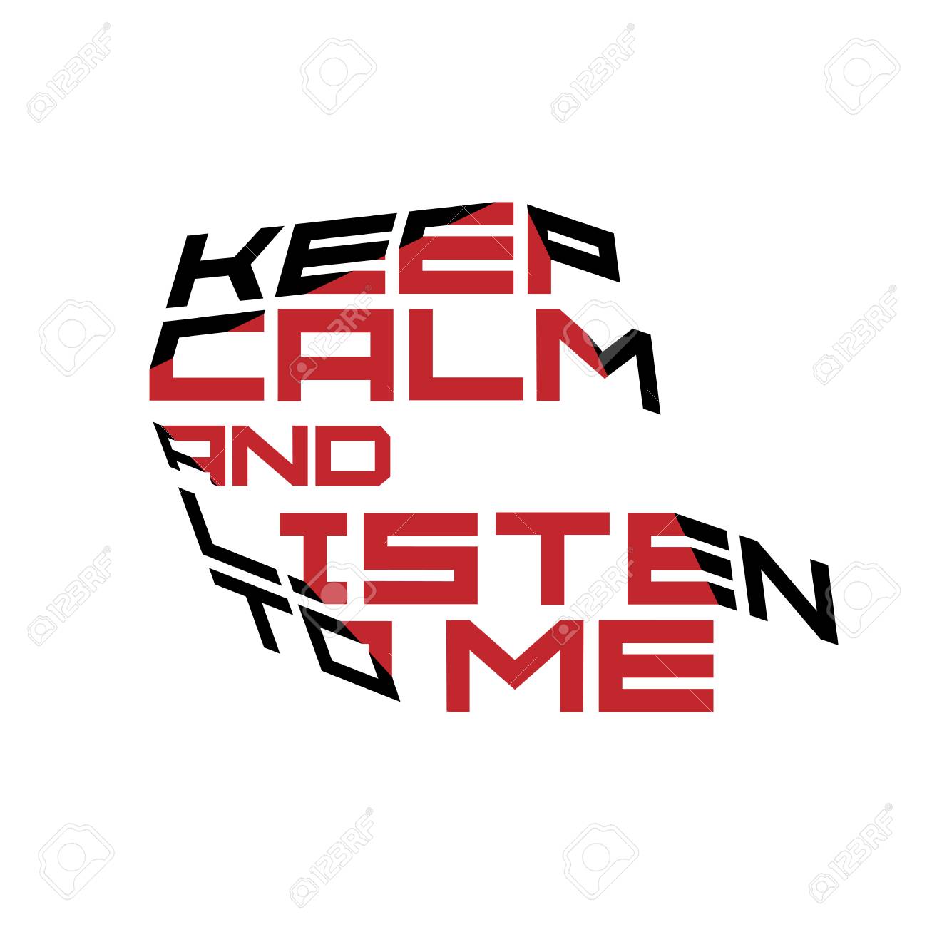 keep calm motivation quote red and black colors typography print