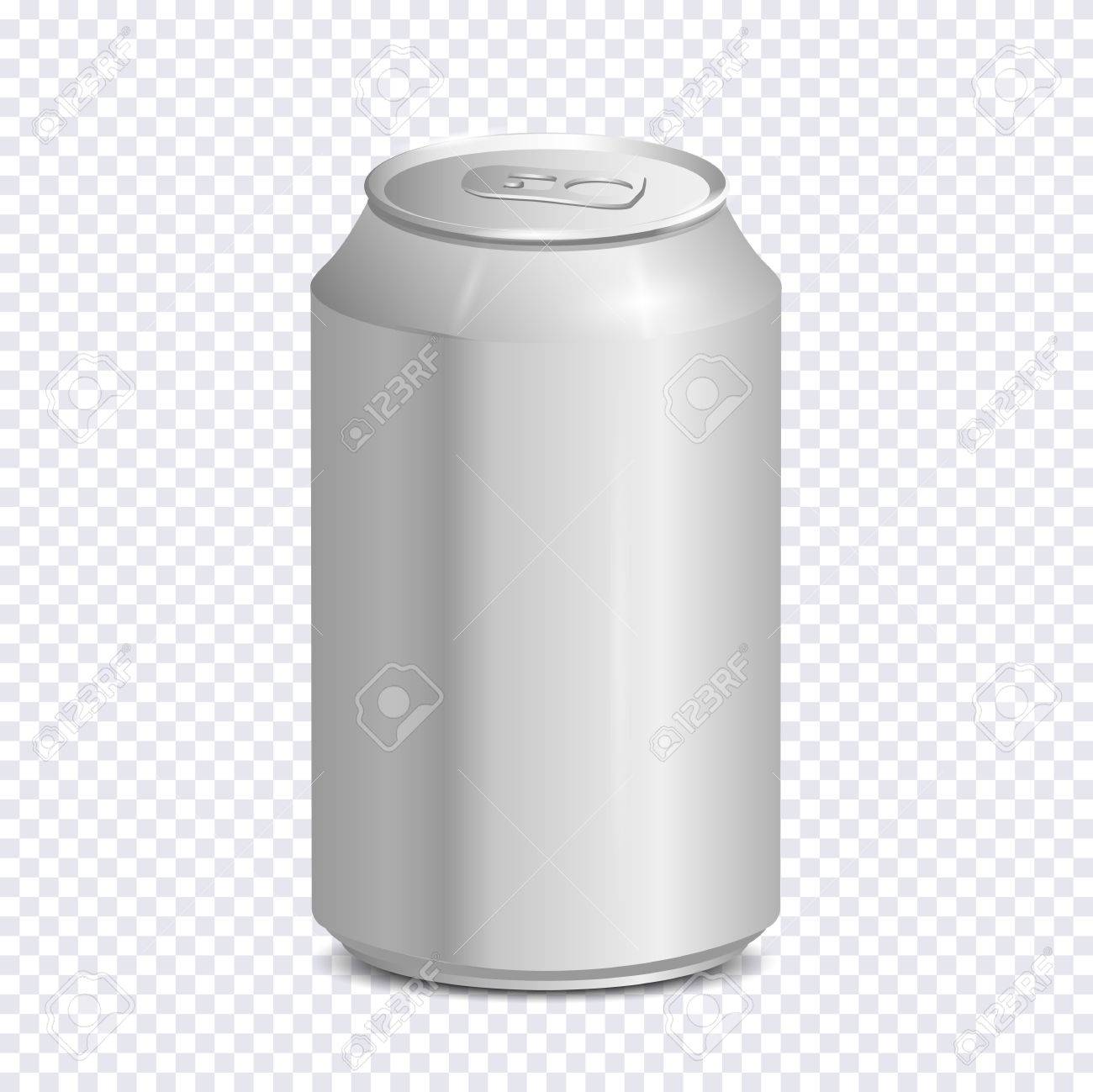 blank aluminum soda can on transparent background vector template